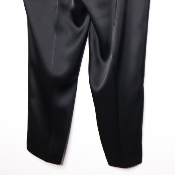 ESCADA High Waist Satin Pull On Trousers Taper Leg Ankle Black Women's 38 US 8 - Picture 5 of 10
